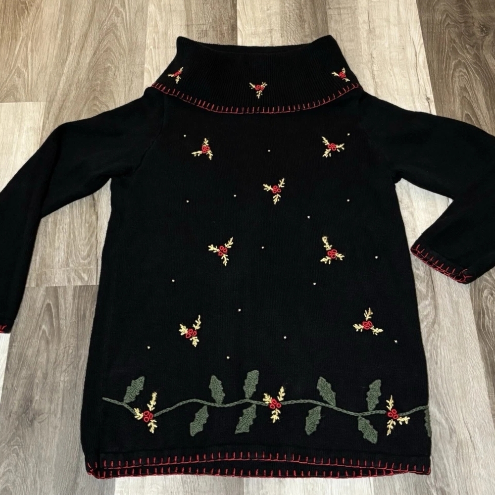 ***Vintage 90's Basic Editions Black Cowl Neck Sweater Size Large